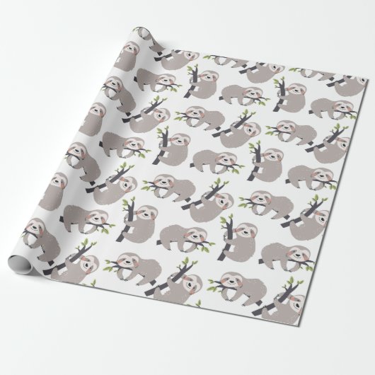 Cadeau Papier d'enrobage Motif Sloth (Déroulé)