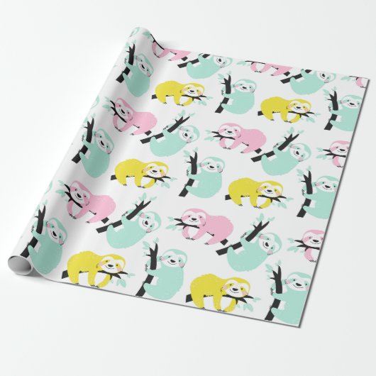 Cadeau Papier d'enrobage Motif Sloth (Déroulé)