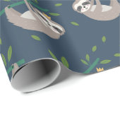 Cadeau Papier d'enrobage Motif Sloth (Coin rond)