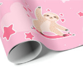 Cadeau Papier d'enrobage Motif Sloth (Coin rond)