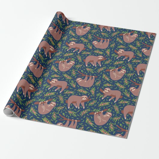 Cadeau Papier d'enrobage Motif Sloth (Déroulé)