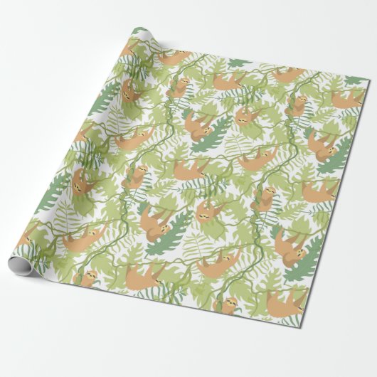 Cadeau Papier d'enrobage Motif Sloth (Déroulé)