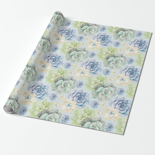 Cadeau Papier d'enrobage motif Succulent (Déroulé)