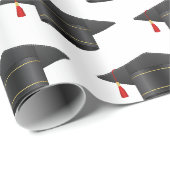 Cadeau Papier d'enrobage noir de la tige (Coin rond)