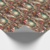 Cadeau Papier d'enrobage Père Noël vintage (Coin)