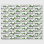 Cadeau Papier d'enrobage pour paysage d'hiver 2 (Plat)