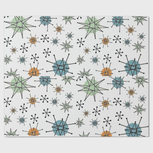 Cadeau Papier d'enrobage Retro Starburst (Plat)