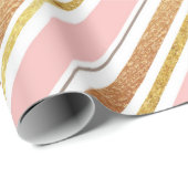 Cadeau Papier d'enrobage rose de texture gris or (Coin rond)