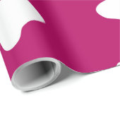 Cadeau Papier d'enrobage rose Empreinte de patte géant (Coin rond)