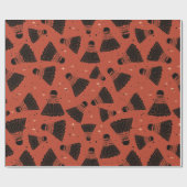 Cadeau Papier d'enrobage rouge de choc spatial (Plat)