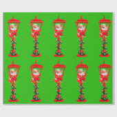 Cadeau Papier d'enrobage rouge de la lampe de Noël (Plat)