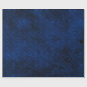 Cadeau Papier d'enrobage Royal Blue Distressed Goth Damas (Plat)