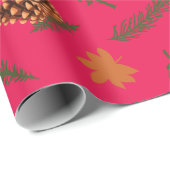 Cadeau Papier d'enrobage sans soudure à la pinecone et à (Coin rond)
