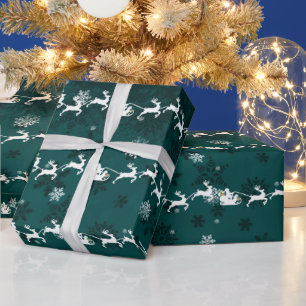 Cadeau Papier d'enrobage turquoise Père Noël