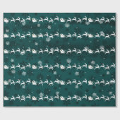 Cadeau Papier d'enrobage turquoise Père Noël (Plat)