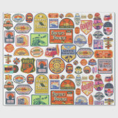 Cadeau Papier d'enrobage Vintage voyage de voyage rétro (Plat)