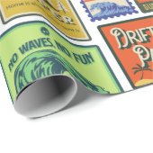 Cadeau Papier d'enrobage Vintage voyage de voyage rétro (Coin rond)