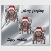 Cadeau Papier d'enroulement Mme Père Noël (Plat)