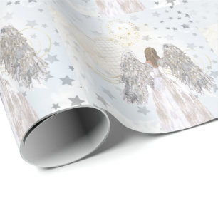 Cadeau Papier d'enveloppe Angel et Etoiles