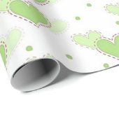 Cadeau Papier d'enveloppe de coeurs de vert de menthe de (Coin rond)