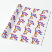 Cadeau Papier d'enveloppe de girafe de Noël heureux (Déroulé)