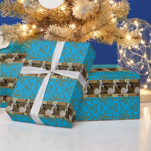 Cadeau Papier d'enveloppement 2 bandes pour oiseaux de l' (Vacances)