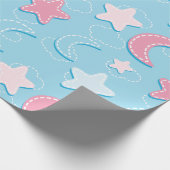 Cadeau Papier D'Enveloppement 3D Patch Coeurs Et Étoiles  (Coin)