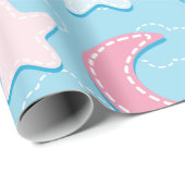 Cadeau Papier D'Enveloppement 3D Patch Coeurs Et Étoiles  (Coin rond)