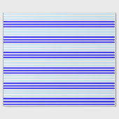 Cadeau Papier d'enveloppement à bande bleue (Plat)