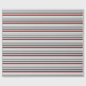 Cadeau Papier d'enveloppement à bande noire gris-rouge (Plat)