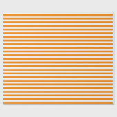 Cadeau Papier d'enveloppement à bandes orange et blanches (Plat)