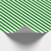 Cadeau Papier d'enveloppement à bandes vert et blanc moye (Coin)