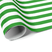 Cadeau Papier d'enveloppement à bandes vert et blanc moye (Coin rond)