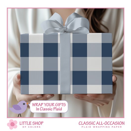 Cadeau Papier d'enveloppement à bille bleu