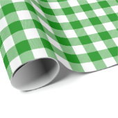 Cadeau Papier d'enveloppement à blanc et vert (Coin rond)