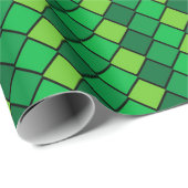 Cadeau Papier d'enveloppement à carreaux verts (Coin rond)