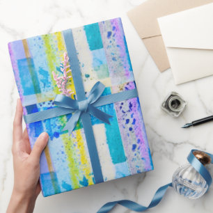 Cadeau Papier d'enveloppement À damiers aquarelle