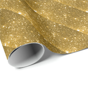 Cadeau Papier d'enveloppement à étincelles d'or