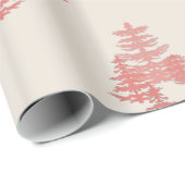 Cadeau Papier d'enveloppement À feuillage persistant roug (Coin rond)