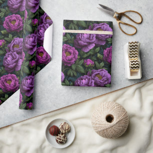 Cadeau Papier d'enveloppement à fleurs chic
