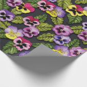 Cadeau Papier d'enveloppement à fleurs de panneaux violet (Coin)