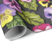 Cadeau Papier d'enveloppement à fleurs de panneaux violet (Coin rond)