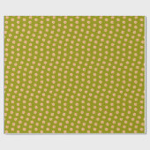 Cadeau Papier d'enveloppement à fleurs vert d'olive hippi (Plat)