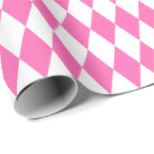 Cadeau Papier d'enveloppement à grand arlequin rose et bl (Coin rond)