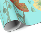 Cadeau Papier d'enveloppement à l'aquarelle Aqua (Coin rond)