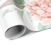 Cadeau Papier d'enveloppement à l'aquarelle délicate et f (Coin rond)