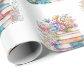 Cadeau Papier d'enveloppement à l'aquarelle florale (Coin rond)