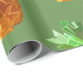 Cadeau Papier d'enveloppement à l'origami d'ananas (Coin rond)