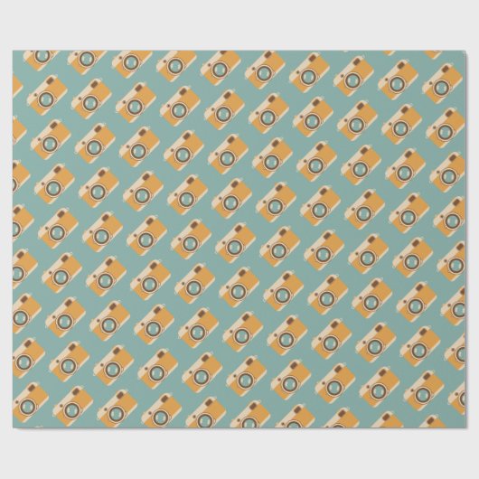 Cadeau Papier d'enveloppement à motif de caméra rétro (Plat)