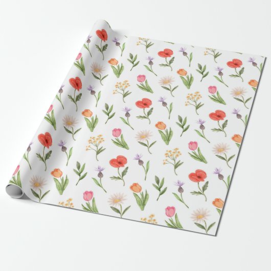 Cadeau Papier d'enveloppement à motif floral (Déroulé)